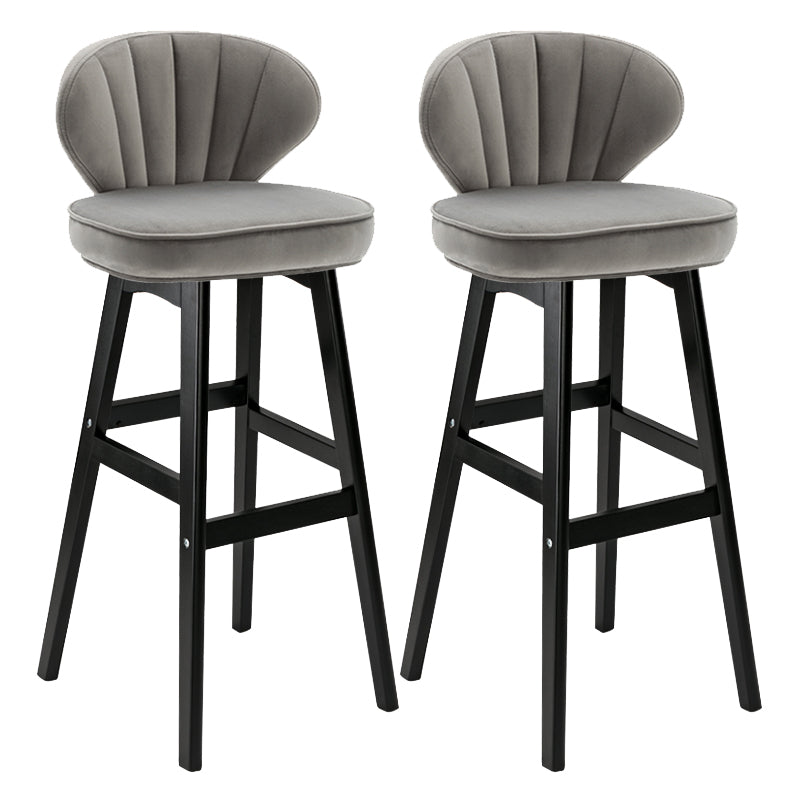 Modern Armless Backrest Counter Stool Kitchen Wood Bar Stool with Cushion and Pedal Grey 2 Piece Set Bar Stool(30"H) Clearhalo 'Bar Furniture' 'Bar Stools' 'bar_stools' 'furn' 'furn_bar_stools' 'furniture_bar_stools' 'Kitchen & Dining Furniture' 'kitchen&dining_furn' 'kitchen' 'kitchen_furn' Furniture' 4639657