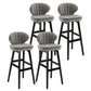 Modern Armless Backrest Counter Stool Kitchen Wood Bar Stool with Cushion and Pedal Grey 4 Piece Set Bar Stool(30"H) Clearhalo 'Bar Furniture' 'Bar Stools' 'bar_stools' 'furn' 'furn_bar_stools' 'furniture_bar_stools' 'Kitchen & Dining Furniture' 'kitchen&dining_furn' 'kitchen' 'kitchen_furn' Furniture' 4639658