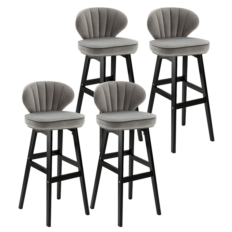Modern Armless Backrest Counter Stool Kitchen Wood Bar Stool with Cushion and Pedal Grey 4 Piece Set Bar Stool(30"H) Clearhalo 'Bar Furniture' 'Bar Stools' 'bar_stools' 'furn' 'furn_bar_stools' 'furniture_bar_stools' 'Kitchen & Dining Furniture' 'kitchen&dining_furn' 'kitchen' 'kitchen_furn' Furniture' 4639658
