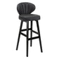 Modern Armless Backrest Counter Stool Kitchen Wood Bar Stool with Cushion and Pedal Dark Gray 1 Piece Bar Stool(30"H) Clearhalo 'Bar Furniture' 'Bar Stools' 'bar_stools' 'furn' 'furn_bar_stools' 'furniture_bar_stools' 'Kitchen & Dining Furniture' 'kitchen&dining_furn' 'kitchen' 'kitchen_furn' Furniture' 4639659