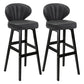 Modern Armless Backrest Counter Stool Kitchen Wood Bar Stool with Cushion and Pedal Dark Gray 2 Piece Set Bar Stool(30"H) Clearhalo 'Bar Furniture' 'Bar Stools' 'bar_stools' 'furn' 'furn_bar_stools' 'furniture_bar_stools' 'Kitchen & Dining Furniture' 'kitchen&dining_furn' 'kitchen' 'kitchen_furn' Furniture' 4639660