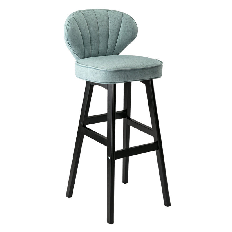Modern Armless Backrest Counter Stool Kitchen Wood Bar Stool with Cushion and Pedal Pewter 1 Piece Bar Stool(30"H) Clearhalo 'Bar Furniture' 'Bar Stools' 'bar_stools' 'furn' 'furn_bar_stools' 'furniture_bar_stools' 'Kitchen & Dining Furniture' 'kitchen&dining_furn' 'kitchen' 'kitchen_furn' Furniture' 4639662