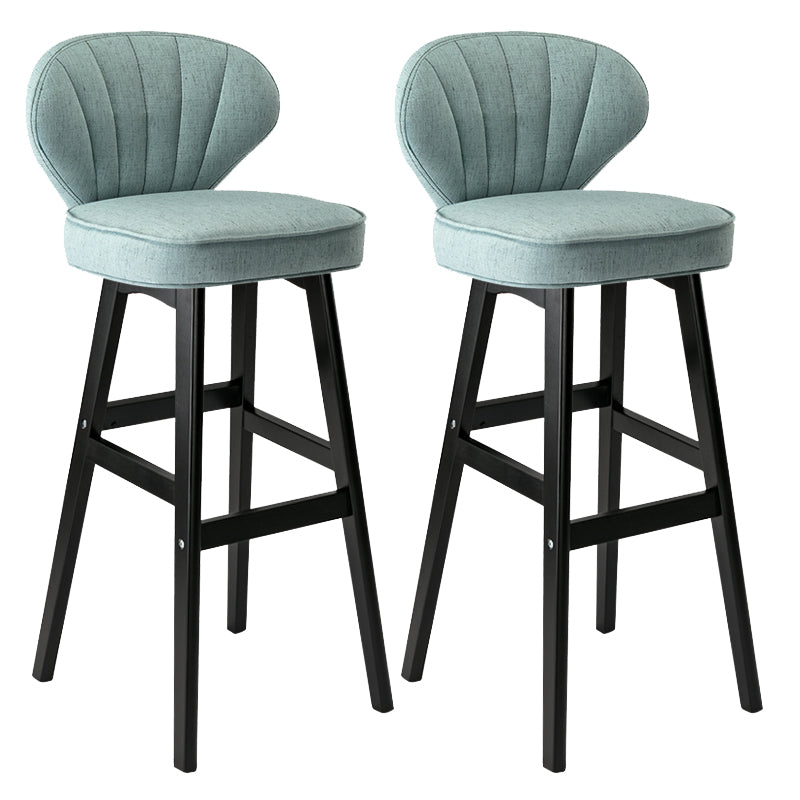 Modern Armless Backrest Counter Stool Kitchen Wood Bar Stool with Cushion and Pedal Pewter 2 Piece Set Bar Stool(30"H) Clearhalo 'Bar Furniture' 'Bar Stools' 'bar_stools' 'furn' 'furn_bar_stools' 'furniture_bar_stools' 'Kitchen & Dining Furniture' 'kitchen&dining_furn' 'kitchen' 'kitchen_furn' Furniture' 4639663