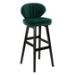 Modern Armless Backrest Counter Stool Kitchen Wood Bar Stool with Cushion and Pedal Green 1 Piece Bar Stool(30"H) Clearhalo 'Bar Furniture' 'Bar Stools' 'bar_stools' 'furn' 'furn_bar_stools' 'furniture_bar_stools' 'Kitchen & Dining Furniture' 'kitchen&dining_furn' 'kitchen' 'kitchen_furn' Furniture' 4639668