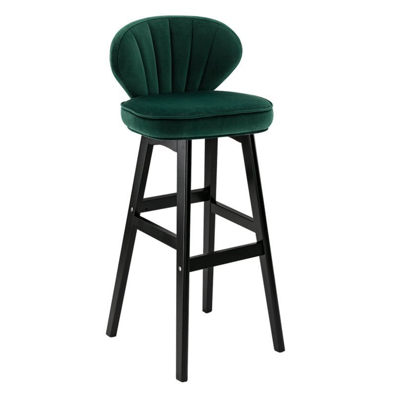 Modern Armless Backrest Counter Stool Kitchen Wood Bar Stool with Cushion and Pedal Green 1 Piece Bar Stool(30"H) Clearhalo 'Bar Furniture' 'Bar Stools' 'bar_stools' 'furn' 'furn_bar_stools' 'furniture_bar_stools' 'Kitchen & Dining Furniture' 'kitchen&dining_furn' 'kitchen' 'kitchen_furn' Furniture' 4639668