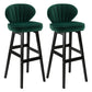 Modern Armless Backrest Counter Stool Kitchen Wood Bar Stool with Cushion and Pedal Green 2 Piece Set Bar Stool(30"H) Clearhalo 'Bar Furniture' 'Bar Stools' 'bar_stools' 'furn' 'furn_bar_stools' 'furniture_bar_stools' 'Kitchen & Dining Furniture' 'kitchen&dining_furn' 'kitchen' 'kitchen_furn' Furniture' 4639669