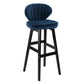 Modern Armless Backrest Counter Stool Kitchen Wood Bar Stool with Cushion and Pedal Lake Blue 1 Piece Bar Stool(30"H) Clearhalo 'Bar Furniture' 'Bar Stools' 'bar_stools' 'furn' 'furn_bar_stools' 'furniture_bar_stools' 'Kitchen & Dining Furniture' 'kitchen&dining_furn' 'kitchen' 'kitchen_furn' Furniture' 4639674