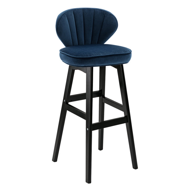 Modern Armless Backrest Counter Stool Kitchen Wood Bar Stool with Cushion and Pedal Lake Blue 1 Piece Bar Stool(30"H) Clearhalo 'Bar Furniture' 'Bar Stools' 'bar_stools' 'furn' 'furn_bar_stools' 'furniture_bar_stools' 'Kitchen & Dining Furniture' 'kitchen&dining_furn' 'kitchen' 'kitchen_furn' Furniture' 4639674