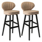 Modern Armless Backrest Counter Stool Kitchen Wood Bar Stool with Cushion and Pedal Gray-Khaki 2 Piece Set Bar Stool(30"H) Clearhalo 'Bar Furniture' 'Bar Stools' 'bar_stools' 'furn' 'furn_bar_stools' 'furniture_bar_stools' 'Kitchen & Dining Furniture' 'kitchen&dining_furn' 'kitchen' 'kitchen_furn' Furniture' 4639678
