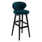 Modern Armless Backrest Counter Stool Kitchen Wood Bar Stool with Cushion and Pedal Dark Blue 1 Piece Bar Stool(30"H) Clearhalo 'Bar Furniture' 'Bar Stools' 'bar_stools' 'furn' 'furn_bar_stools' 'furniture_bar_stools' 'Kitchen & Dining Furniture' 'kitchen&dining_furn' 'kitchen' 'kitchen_furn' Furniture' 4639680