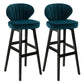 Modern Armless Backrest Counter Stool Kitchen Wood Bar Stool with Cushion and Pedal Dark Blue 2 Piece Set Bar Stool(30"H) Clearhalo 'Bar Furniture' 'Bar Stools' 'bar_stools' 'furn' 'furn_bar_stools' 'furniture_bar_stools' 'Kitchen & Dining Furniture' 'kitchen&dining_furn' 'kitchen' 'kitchen_furn' Furniture' 4639681