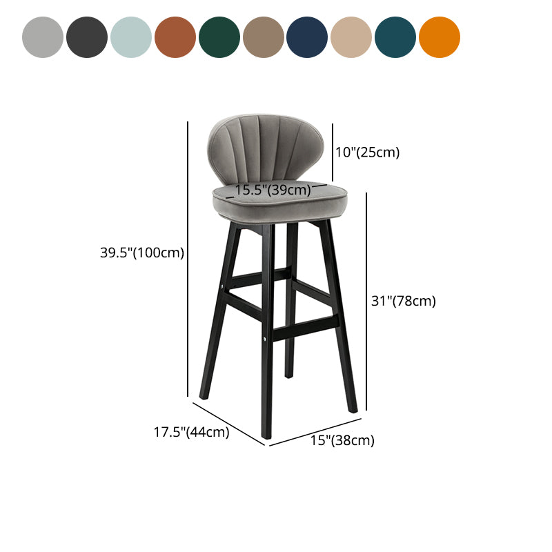 Modern Armless Backrest Counter Stool Kitchen Wood Bar Stool with Cushion and Pedal Clearhalo 'Bar Furniture' 'Bar Stools' 'bar_stools' 'furn' 'furn_bar_stools' 'furniture_bar_stools' 'Kitchen & Dining Furniture' 'kitchen&dining_furn' 'kitchen' 'kitchen_furn' Furniture' 4639687