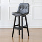Modern Armless Backrest Counter Stool Wood Milk Tea Shop Bar Stool with Leather Cushion Dark Gray Black 1 Piece Clearhalo 'Bar Furniture' 'Bar Stools' 'bar_stools' 'furn' 'furn_bar_stools' 'furniture_bar_stools' 'Kitchen & Dining Furniture' 'kitchen&dining_furn' 'kitchen' 'kitchen_furn' Furniture' 4639694