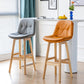 Modern Armless Backrest Counter Stool Wood Milk Tea Shop Bar Stool with Leather Cushion Clearhalo 'Bar Furniture' 'Bar Stools' 'bar_stools' 'furn' 'furn_bar_stools' 'furniture_bar_stools' 'Kitchen & Dining Furniture' 'kitchen&dining_furn' 'kitchen' 'kitchen_furn' Furniture' 4639695