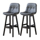 Modern Armless Backrest Counter Stool Wood Milk Tea Shop Bar Stool with Leather Cushion Dark Gray Black 2 Piece Set Clearhalo 'Bar Furniture' 'Bar Stools' 'bar_stools' 'furn' 'furn_bar_stools' 'furniture_bar_stools' 'Kitchen & Dining Furniture' 'kitchen&dining_furn' 'kitchen' 'kitchen_furn' Furniture' 4639696