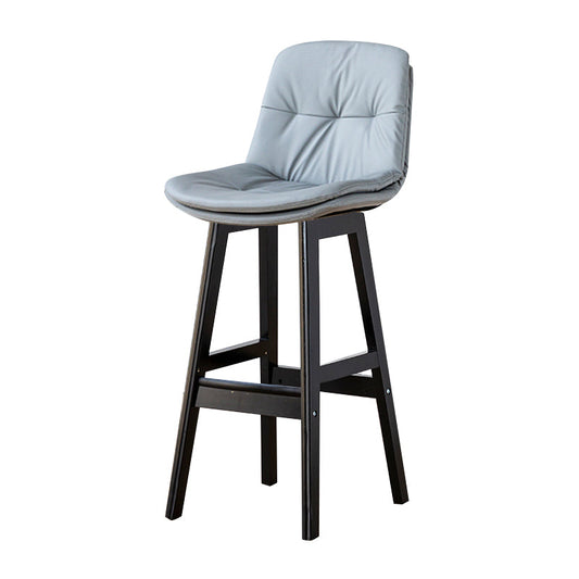 Modern Armless Backrest Counter Stool Wood Milk Tea Shop Bar Stool with Leather Cushion Clearhalo 'Bar Furniture' 'Bar Stools' 'bar_stools' 'furn' 'furn_bar_stools' 'furniture_bar_stools' 'Kitchen & Dining Furniture' 'kitchen&dining_furn' 'kitchen' 'kitchen_furn' Furniture' 4639697