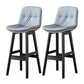 Modern Armless Backrest Counter Stool Wood Milk Tea Shop Bar Stool with Leather Cushion Light Gray Black 2 Piece Set Clearhalo 'Bar Furniture' 'Bar Stools' 'bar_stools' 'furn' 'furn_bar_stools' 'furniture_bar_stools' 'Kitchen & Dining Furniture' 'kitchen&dining_furn' 'kitchen' 'kitchen_furn' Furniture' 4639703