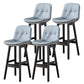Modern Armless Backrest Counter Stool Wood Milk Tea Shop Bar Stool with Leather Cushion Light Gray Black 4 Piece Set Clearhalo 'Bar Furniture' 'Bar Stools' 'bar_stools' 'furn' 'furn_bar_stools' 'furniture_bar_stools' 'Kitchen & Dining Furniture' 'kitchen&dining_furn' 'kitchen' 'kitchen_furn' Furniture' 4639705