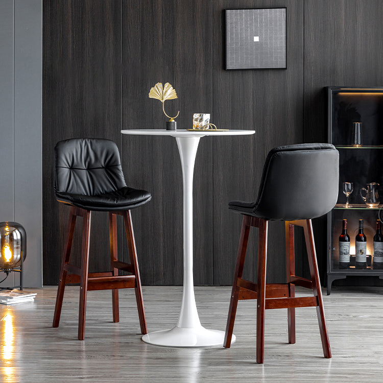 Modern Armless Backrest Counter Stool Wood Milk Tea Shop Bar Stool with Leather Cushion Clearhalo 'Bar Furniture' 'Bar Stools' 'bar_stools' 'furn' 'furn_bar_stools' 'furniture_bar_stools' 'Kitchen & Dining Furniture' 'kitchen&dining_furn' 'kitchen' 'kitchen_furn' Furniture' 4639706