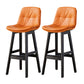 Modern Armless Backrest Counter Stool Wood Milk Tea Shop Bar Stool with Leather Cushion Orange Black 2 Piece Set Clearhalo 'Bar Furniture' 'Bar Stools' 'bar_stools' 'furn' 'furn_bar_stools' 'furniture_bar_stools' 'Kitchen & Dining Furniture' 'kitchen&dining_furn' 'kitchen' 'kitchen_furn' Furniture' 4639714