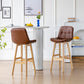 Modern Armless Backrest Counter Stool Wood Milk Tea Shop Bar Stool with Leather Cushion Clearhalo 'Bar Furniture' 'Bar Stools' 'bar_stools' 'furn' 'furn_bar_stools' 'furniture_bar_stools' 'Kitchen & Dining Furniture' 'kitchen&dining_furn' 'kitchen' 'kitchen_furn' Furniture' 4639715