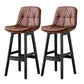 Modern Armless Backrest Counter Stool Wood Milk Tea Shop Bar Stool with Leather Cushion Brown Black 2 Piece Set Clearhalo 'Bar Furniture' 'Bar Stools' 'bar_stools' 'furn' 'furn_bar_stools' 'furniture_bar_stools' 'Kitchen & Dining Furniture' 'kitchen&dining_furn' 'kitchen' 'kitchen_furn' Furniture' 4639719