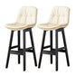 Modern Armless Backrest Counter Stool Wood Milk Tea Shop Bar Stool with Leather Cushion Off-White Black 2 Piece Set Clearhalo 'Bar Furniture' 'Bar Stools' 'bar_stools' 'furn' 'furn_bar_stools' 'furniture_bar_stools' 'Kitchen & Dining Furniture' 'kitchen&dining_furn' 'kitchen' 'kitchen_furn' Furniture' 4639722