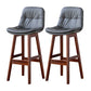 Modern Armless Backrest Counter Stool Wood Milk Tea Shop Bar Stool with Leather Cushion Dark Gray Brown 2 Piece Set Clearhalo 'Bar Furniture' 'Bar Stools' 'bar_stools' 'furn' 'furn_bar_stools' 'furniture_bar_stools' 'Kitchen & Dining Furniture' 'kitchen&dining_furn' 'kitchen' 'kitchen_furn' Furniture' 4639728