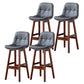 Modern Armless Backrest Counter Stool Wood Milk Tea Shop Bar Stool with Leather Cushion Dark Gray Brown 4 Piece Set Clearhalo 'Bar Furniture' 'Bar Stools' 'bar_stools' 'furn' 'furn_bar_stools' 'furniture_bar_stools' 'Kitchen & Dining Furniture' 'kitchen&dining_furn' 'kitchen' 'kitchen_furn' Furniture' 4639729