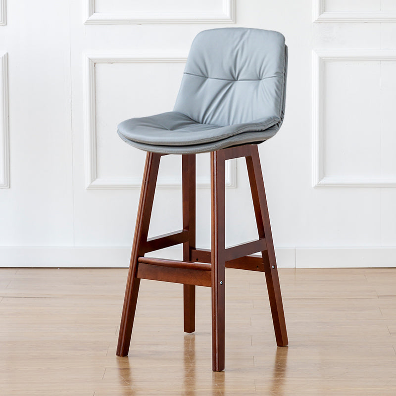 Modern Armless Backrest Counter Stool Wood Milk Tea Shop Bar Stool with Leather Cushion Light Gray Brown 1 Piece Clearhalo 'Bar Furniture' 'Bar Stools' 'bar_stools' 'furn' 'furn_bar_stools' 'furniture_bar_stools' 'Kitchen & Dining Furniture' 'kitchen&dining_furn' 'kitchen' 'kitchen_furn' Furniture' 4639730