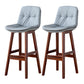 Modern Armless Backrest Counter Stool Wood Milk Tea Shop Bar Stool with Leather Cushion Light Gray Brown 2 Piece Set Clearhalo 'Bar Furniture' 'Bar Stools' 'bar_stools' 'furn' 'furn_bar_stools' 'furniture_bar_stools' 'Kitchen & Dining Furniture' 'kitchen&dining_furn' 'kitchen' 'kitchen_furn' Furniture' 4639731
