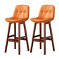 Modern Armless Backrest Counter Stool Wood Milk Tea Shop Bar Stool with Leather Cushion Orange Brown 2 Piece Set Clearhalo 'Bar Furniture' 'Bar Stools' 'bar_stools' 'furn' 'furn_bar_stools' 'furniture_bar_stools' 'Kitchen & Dining Furniture' 'kitchen&dining_furn' 'kitchen' 'kitchen_furn' Furniture' 4639737