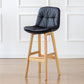Modern Armless Backrest Counter Stool Wood Milk Tea Shop Bar Stool with Leather Cushion Black Natural 1 Piece Clearhalo 'Bar Furniture' 'Bar Stools' 'bar_stools' 'furn' 'furn_bar_stools' 'furniture_bar_stools' 'Kitchen & Dining Furniture' 'kitchen&dining_furn' 'kitchen' 'kitchen_furn' Furniture' 4639745