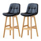 Modern Armless Backrest Counter Stool Wood Milk Tea Shop Bar Stool with Leather Cushion Black Natural 2 Piece Set Clearhalo 'Bar Furniture' 'Bar Stools' 'bar_stools' 'furn' 'furn_bar_stools' 'furniture_bar_stools' 'Kitchen & Dining Furniture' 'kitchen&dining_furn' 'kitchen' 'kitchen_furn' Furniture' 4639746
