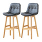 Modern Armless Backrest Counter Stool Wood Milk Tea Shop Bar Stool with Leather Cushion Dark Gray Natural 2 Piece Set Clearhalo 'Bar Furniture' 'Bar Stools' 'bar_stools' 'furn' 'furn_bar_stools' 'furniture_bar_stools' 'Kitchen & Dining Furniture' 'kitchen&dining_furn' 'kitchen' 'kitchen_furn' Furniture' 4639749