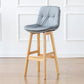 Modern Armless Backrest Counter Stool Wood Milk Tea Shop Bar Stool with Leather Cushion Light Gray Natural 1 Piece Clearhalo 'Bar Furniture' 'Bar Stools' 'bar_stools' 'furn' 'furn_bar_stools' 'furniture_bar_stools' 'Kitchen & Dining Furniture' 'kitchen&dining_furn' 'kitchen' 'kitchen_furn' Furniture' 4639751