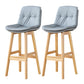 Modern Armless Backrest Counter Stool Wood Milk Tea Shop Bar Stool with Leather Cushion Light Gray Natural 2 Piece Set Clearhalo 'Bar Furniture' 'Bar Stools' 'bar_stools' 'furn' 'furn_bar_stools' 'furniture_bar_stools' 'Kitchen & Dining Furniture' 'kitchen&dining_furn' 'kitchen' 'kitchen_furn' Furniture' 4639752
