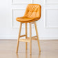 Modern Armless Backrest Counter Stool Wood Milk Tea Shop Bar Stool with Leather Cushion Yellow Natural 1 Piece Clearhalo 'Bar Furniture' 'Bar Stools' 'bar_stools' 'furn' 'furn_bar_stools' 'furniture_bar_stools' 'Kitchen & Dining Furniture' 'kitchen&dining_furn' 'kitchen' 'kitchen_furn' Furniture' 4639754