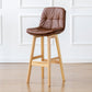 Modern Armless Backrest Counter Stool Wood Milk Tea Shop Bar Stool with Leather Cushion Brown Natural 1 Piece Clearhalo 'Bar Furniture' 'Bar Stools' 'bar_stools' 'furn' 'furn_bar_stools' 'furniture_bar_stools' 'Kitchen & Dining Furniture' 'kitchen&dining_furn' 'kitchen' 'kitchen_furn' Furniture' 4639760