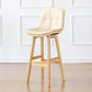 Modern Armless Backrest Counter Stool Wood Milk Tea Shop Bar Stool with Leather Cushion Off-White Natural 1 Piece Clearhalo 'Bar Furniture' 'Bar Stools' 'bar_stools' 'furn' 'furn_bar_stools' 'furniture_bar_stools' 'Kitchen & Dining Furniture' 'kitchen&dining_furn' 'kitchen' 'kitchen_furn' Furniture' 4639763