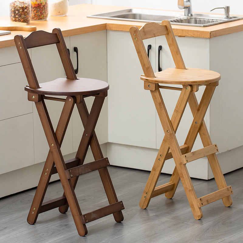 Contemporary Solid Wood Folding Bar Stool Indoor Barstools With Low Back Clearhalo 'Bar Furniture' 'Bar Stools' 'bar_stools' 'furn' 'furn_bar_stools' 'furniture_bar_stools' 'Kitchen & Dining Furniture' 'kitchen&dining_furn' 'kitchen' 'kitchen_furn' Furniture' 4639769