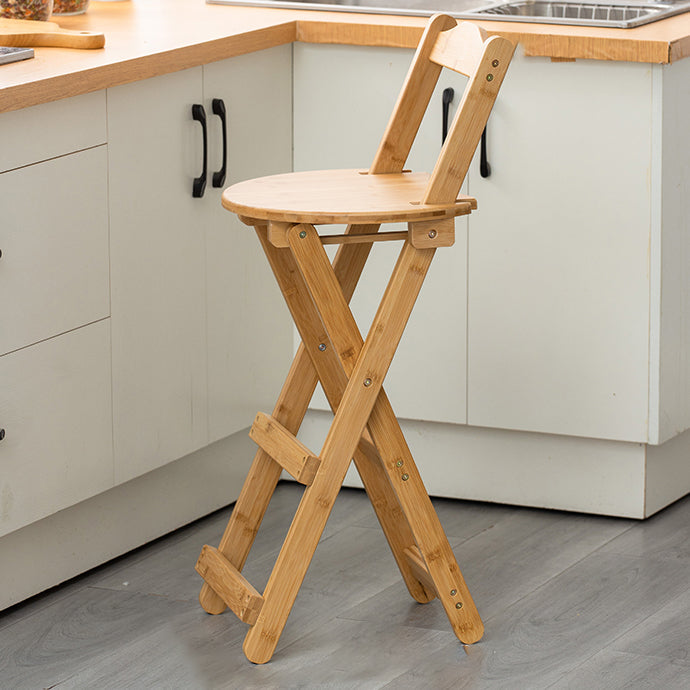 Contemporary Solid Wood Folding Bar Stool Indoor Barstools With Low Back Wood 1 Piece Clearhalo 'Bar Furniture' 'Bar Stools' 'bar_stools' 'furn' 'furn_bar_stools' 'furniture_bar_stools' 'Kitchen & Dining Furniture' 'kitchen&dining_furn' 'kitchen' 'kitchen_furn' Furniture' 4639770