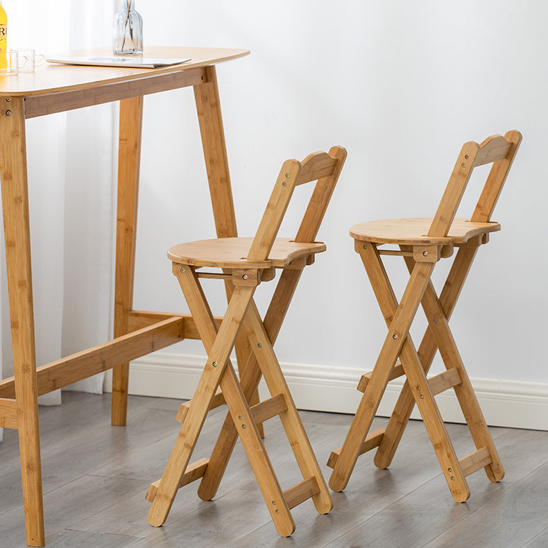 Contemporary Solid Wood Folding Bar Stool Indoor Barstools With Low Back Clearhalo 'Bar Furniture' 'Bar Stools' 'bar_stools' 'furn' 'furn_bar_stools' 'furniture_bar_stools' 'Kitchen & Dining Furniture' 'kitchen&dining_furn' 'kitchen' 'kitchen_furn' Furniture' 4639771
