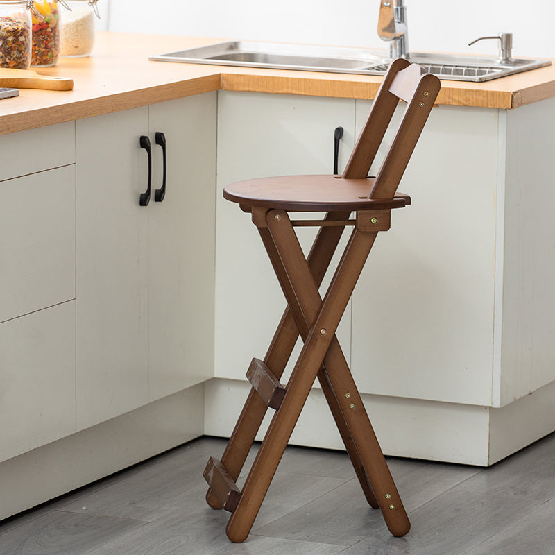 Contemporary Solid Wood Folding Bar Stool Indoor Barstools With Low Back Clearhalo 'Bar Furniture' 'Bar Stools' 'bar_stools' 'furn' 'furn_bar_stools' 'furniture_bar_stools' 'Kitchen & Dining Furniture' 'kitchen&dining_furn' 'kitchen' 'kitchen_furn' Furniture' 4639773