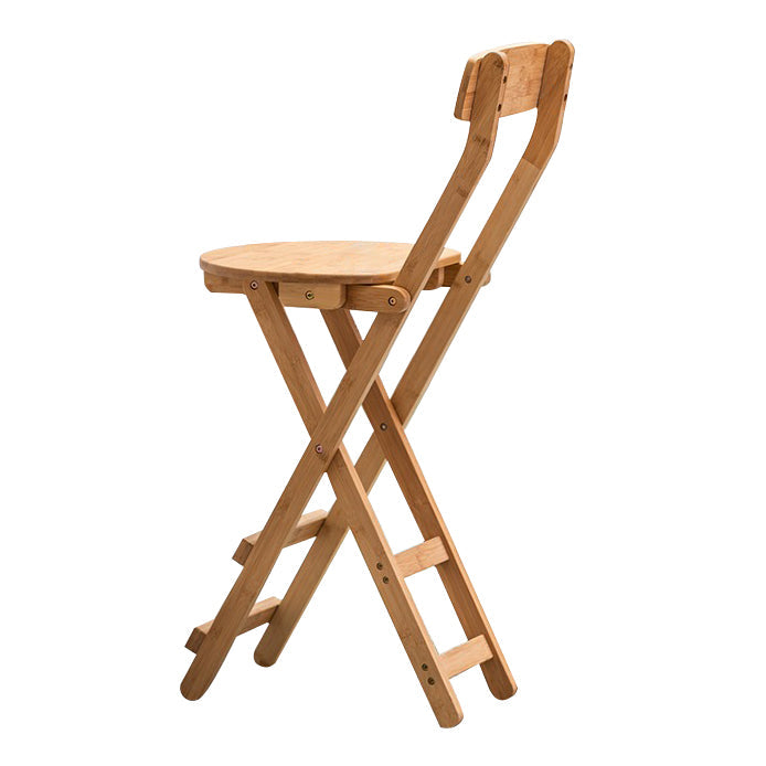 Contemporary Solid Wood Folding Bar Stool Indoor Barstools With Low Back Light Tan 1 Piece Counter Stool (24"H) Clearhalo 'Bar Furniture' 'Bar Stools' 'bar_stools' 'furn' 'furn_bar_stools' 'furniture_bar_stools' 'Kitchen & Dining Furniture' 'kitchen&dining_furn' 'kitchen' 'kitchen_furn' Furniture' 4639775
