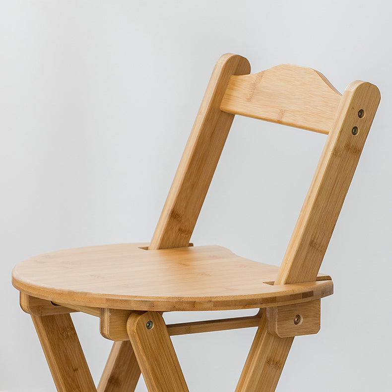 Contemporary Solid Wood Folding Bar Stool Indoor Barstools With Low Back Clearhalo 'Bar Furniture' 'Bar Stools' 'bar_stools' 'furn' 'furn_bar_stools' 'furniture_bar_stools' 'Kitchen & Dining Furniture' 'kitchen&dining_furn' 'kitchen' 'kitchen_furn' Furniture' 4639781