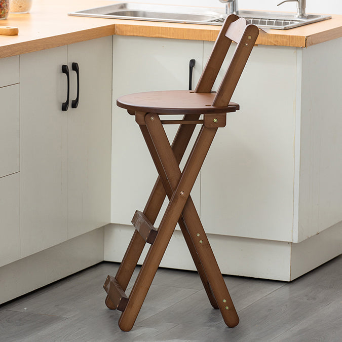 Contemporary Solid Wood Folding Bar Stool Indoor Barstools With Low Back Tan 1 Piece Clearhalo 'Bar Furniture' 'Bar Stools' 'bar_stools' 'furn' 'furn_bar_stools' 'furniture_bar_stools' 'Kitchen & Dining Furniture' 'kitchen&dining_furn' 'kitchen' 'kitchen_furn' Furniture' 4639782