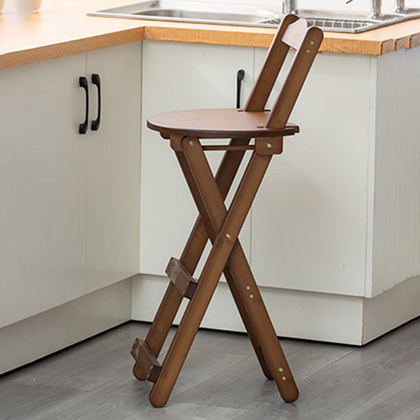 Contemporary Solid Wood Folding Bar Stool Indoor Barstools With Low Back Clearhalo 'Bar Furniture' 'Bar Stools' 'bar_stools' 'furn' 'furn_bar_stools' 'furniture_bar_stools' 'Kitchen & Dining Furniture' 'kitchen&dining_furn' 'kitchen' 'kitchen_furn' Furniture' 4639788