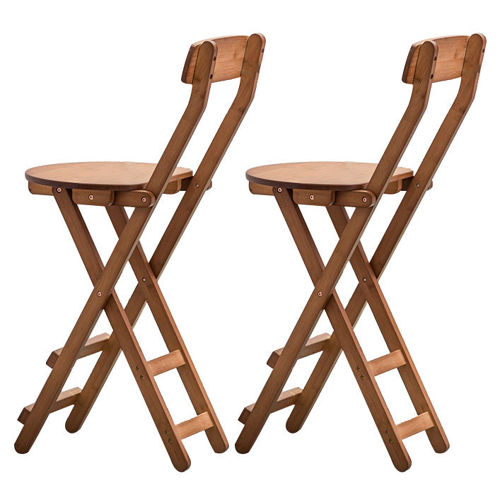 Contemporary Solid Wood Folding Bar Stool Indoor Barstools With Low Back Natural 2 Piece Set Counter Stool (24"H) Clearhalo 'Bar Furniture' 'Bar Stools' 'bar_stools' 'furn' 'furn_bar_stools' 'furniture_bar_stools' 'Kitchen & Dining Furniture' 'kitchen&dining_furn' 'kitchen' 'kitchen_furn' Furniture' 4639789