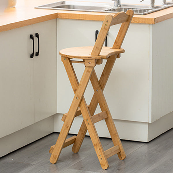 Contemporary Solid Wood Folding Bar Stool Indoor Barstools With Low Back Clearhalo 'Bar Furniture' 'Bar Stools' 'bar_stools' 'furn' 'furn_bar_stools' 'furniture_bar_stools' 'Kitchen & Dining Furniture' 'kitchen&dining_furn' 'kitchen' 'kitchen_furn' Furniture' 4639790